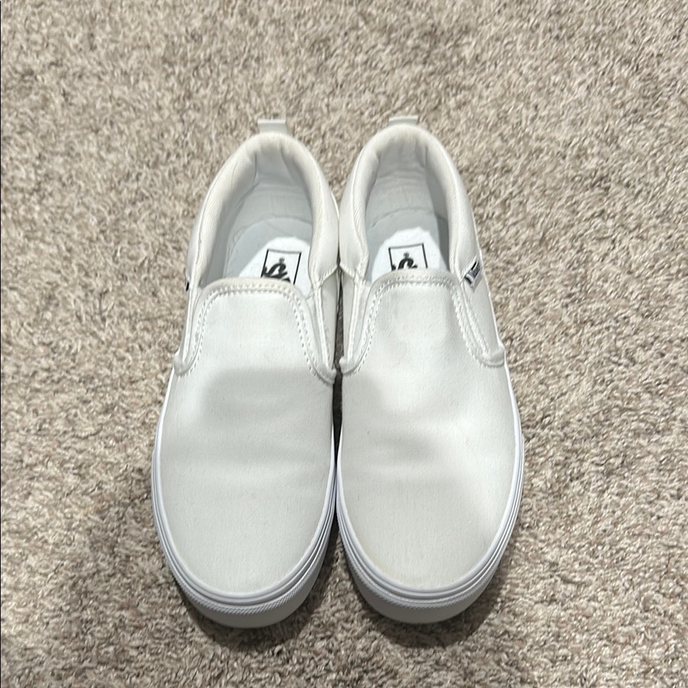 Vans White Slip-On Sneakers